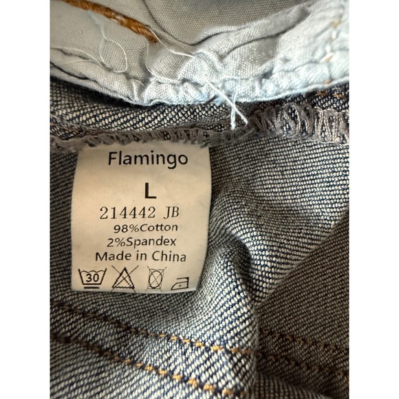 Flamingo Women's Wide Leg Flare Jeans Size Large Stretch Denim Retro Boho  Rodeo - Picture 3 of 9